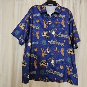 Arizona Diamondbacks Hawaiian Shirt Mens XL Purple 25th MLB Short Sleeve